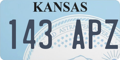 KS license plate 143APZ