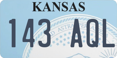 KS license plate 143AQL