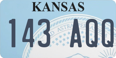 KS license plate 143AQQ