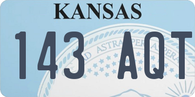 KS license plate 143AQT