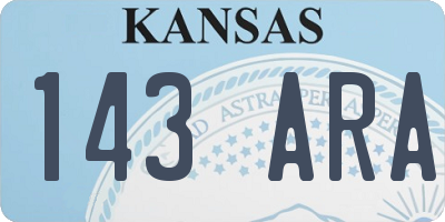 KS license plate 143ARA