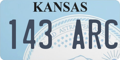 KS license plate 143ARC