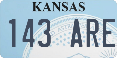 KS license plate 143ARE