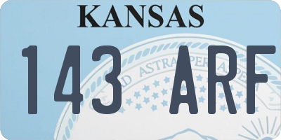 KS license plate 143ARF