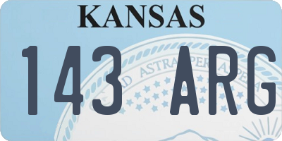 KS license plate 143ARG