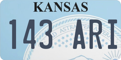 KS license plate 143ARI