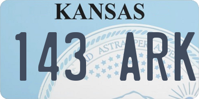 KS license plate 143ARK