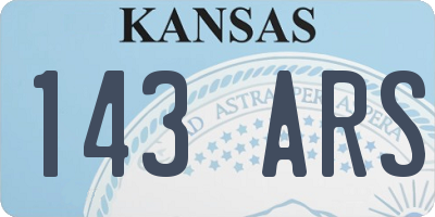 KS license plate 143ARS