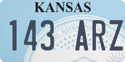 KS license plate 143ARZ