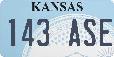 KS license plate 143ASE