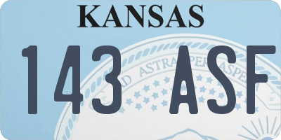 KS license plate 143ASF