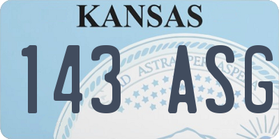 KS license plate 143ASG