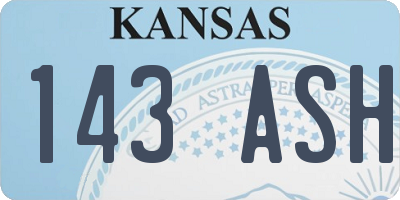 KS license plate 143ASH