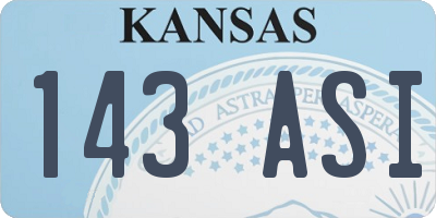 KS license plate 143ASI