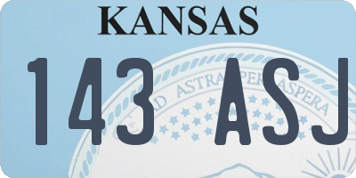 KS license plate 143ASJ