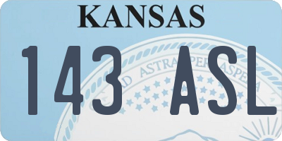 KS license plate 143ASL