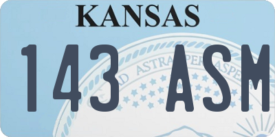 KS license plate 143ASM