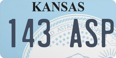 KS license plate 143ASP