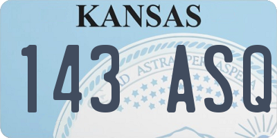 KS license plate 143ASQ