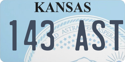 KS license plate 143AST