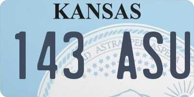 KS license plate 143ASU