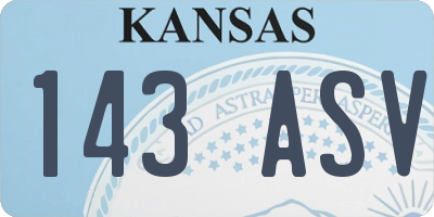 KS license plate 143ASV