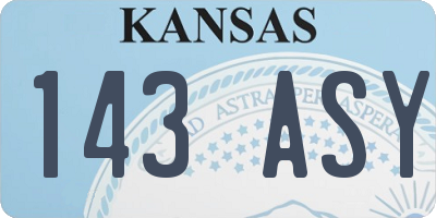 KS license plate 143ASY