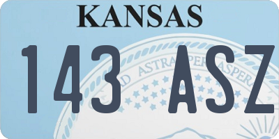 KS license plate 143ASZ