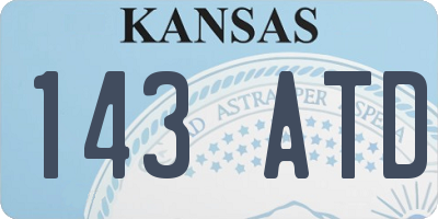 KS license plate 143ATD