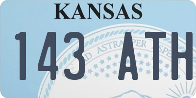 KS license plate 143ATH