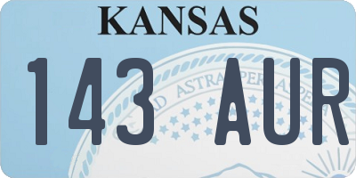 KS license plate 143AUR
