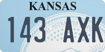KS license plate 143AXK