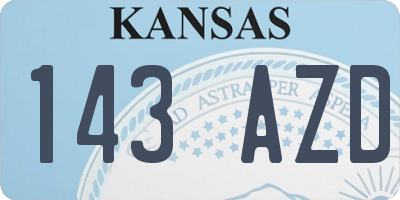 KS license plate 143AZD