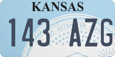 KS license plate 143AZG