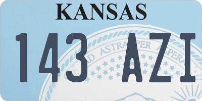 KS license plate 143AZI