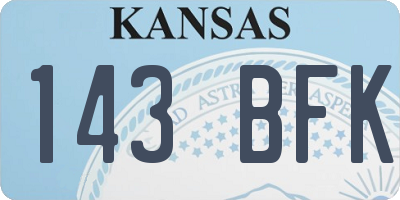 KS license plate 143BFK