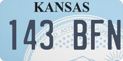 KS license plate 143BFN