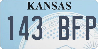KS license plate 143BFP