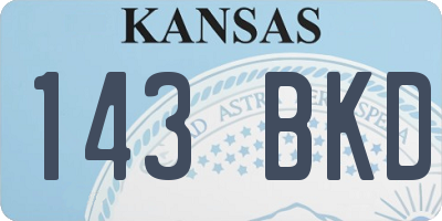 KS license plate 143BKD