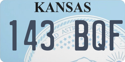 KS license plate 143BQF