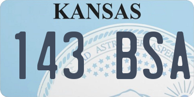 KS license plate 143BSA