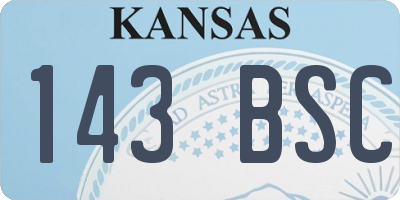 KS license plate 143BSC