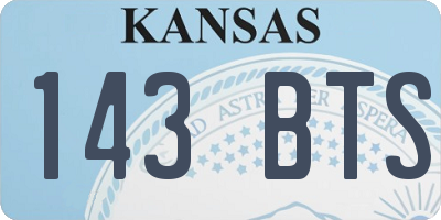 KS license plate 143BTS