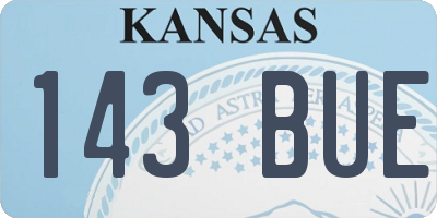 KS license plate 143BUE