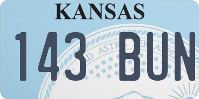 KS license plate 143BUN