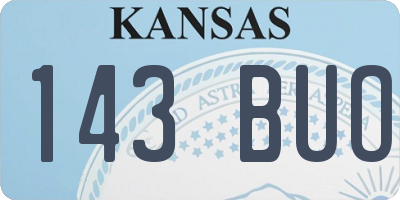 KS license plate 143BUO