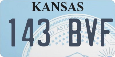 KS license plate 143BVF