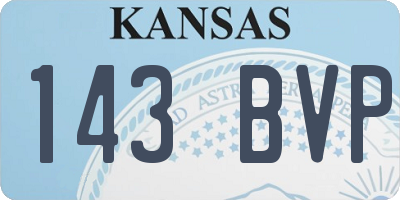 KS license plate 143BVP