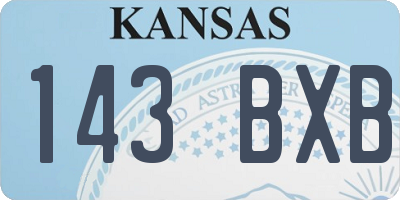 KS license plate 143BXB