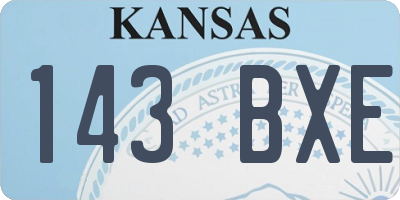 KS license plate 143BXE